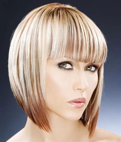 short bob with fringe|short graduated bob with fringe.